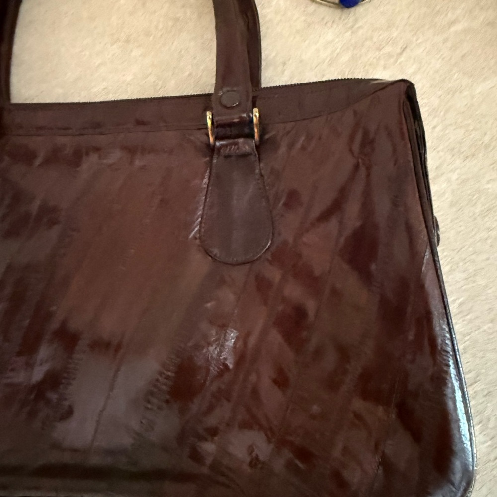Quiet luxury Brown eel skin vintage Handbag - Picture 5 of 9